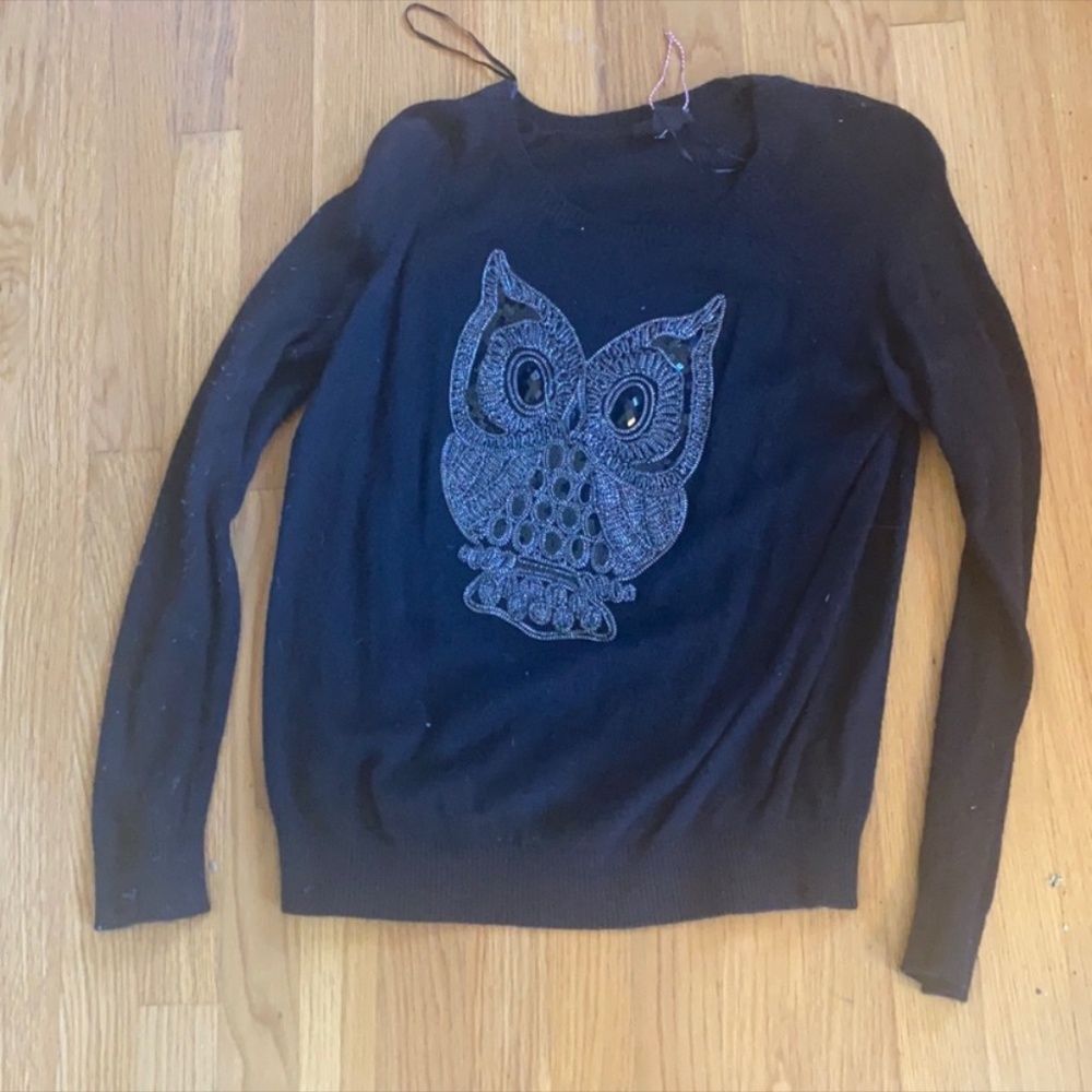 H&M Black Owl Sequin Sweater - Picture 1 of 1